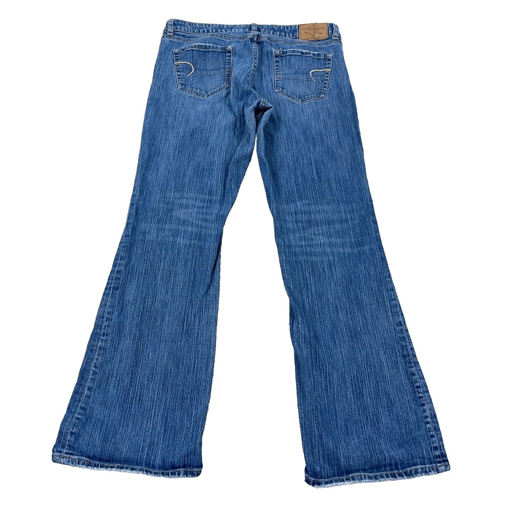 Vintage Y2K American Eagle Jeans Women 12 Hipster Flared Mid Rise Made To Last